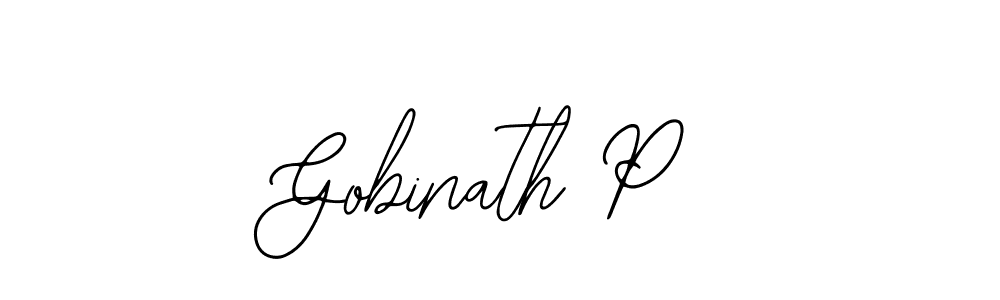 You should practise on your own different ways (Bearetta-2O07w) to write your name (Gobinath P) in signature. don't let someone else do it for you. Gobinath P signature style 12 images and pictures png