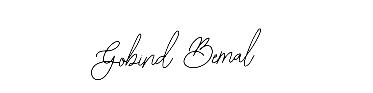 Bearetta-2O07w is a professional signature style that is perfect for those who want to add a touch of class to their signature. It is also a great choice for those who want to make their signature more unique. Get Gobind Bemal name to fancy signature for free. Gobind Bemal signature style 12 images and pictures png