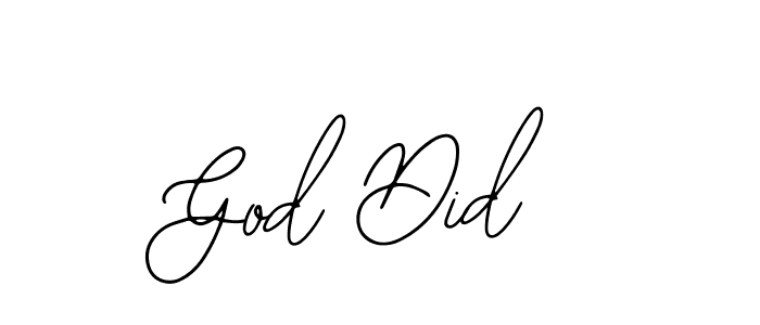 Use a signature maker to create a handwritten signature online. With this signature software, you can design (Bearetta-2O07w) your own signature for name God Did. God Did signature style 12 images and pictures png