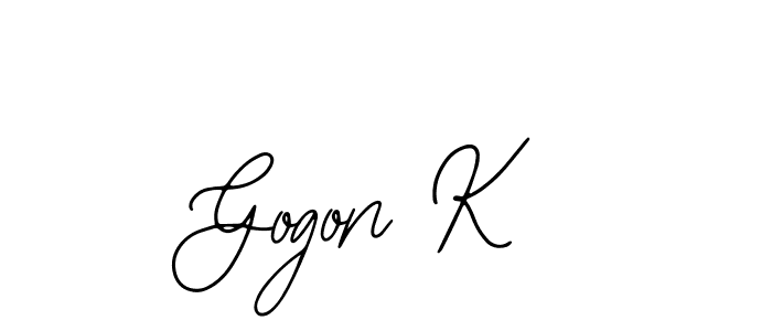 if you are searching for the best signature style for your name Gogon K. so please give up your signature search. here we have designed multiple signature styles  using Bearetta-2O07w. Gogon K signature style 12 images and pictures png