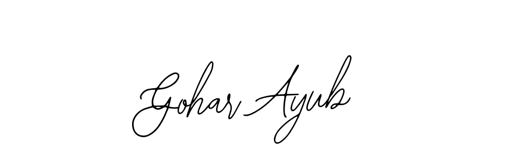 You should practise on your own different ways (Bearetta-2O07w) to write your name (Gohar Ayub) in signature. don't let someone else do it for you. Gohar Ayub signature style 12 images and pictures png