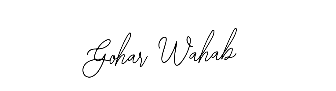 Design your own signature with our free online signature maker. With this signature software, you can create a handwritten (Bearetta-2O07w) signature for name Gohar Wahab. Gohar Wahab signature style 12 images and pictures png