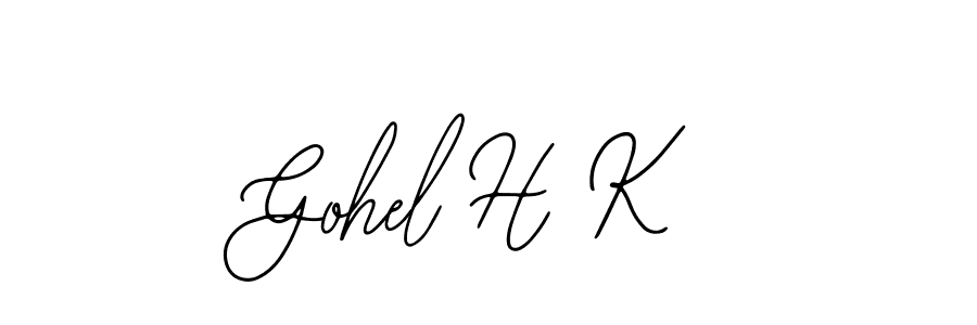 How to make Gohel H K name signature. Use Bearetta-2O07w style for creating short signs online. This is the latest handwritten sign. Gohel H K signature style 12 images and pictures png