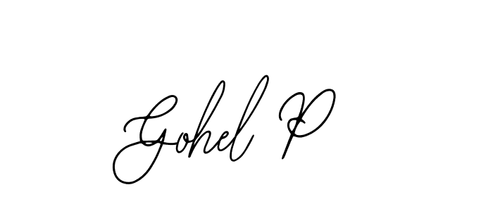 The best way (Bearetta-2O07w) to make a short signature is to pick only two or three words in your name. The name Gohel P include a total of six letters. For converting this name. Gohel P signature style 12 images and pictures png