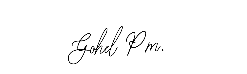 if you are searching for the best signature style for your name Gohel P.m.. so please give up your signature search. here we have designed multiple signature styles  using Bearetta-2O07w. Gohel P.m. signature style 12 images and pictures png