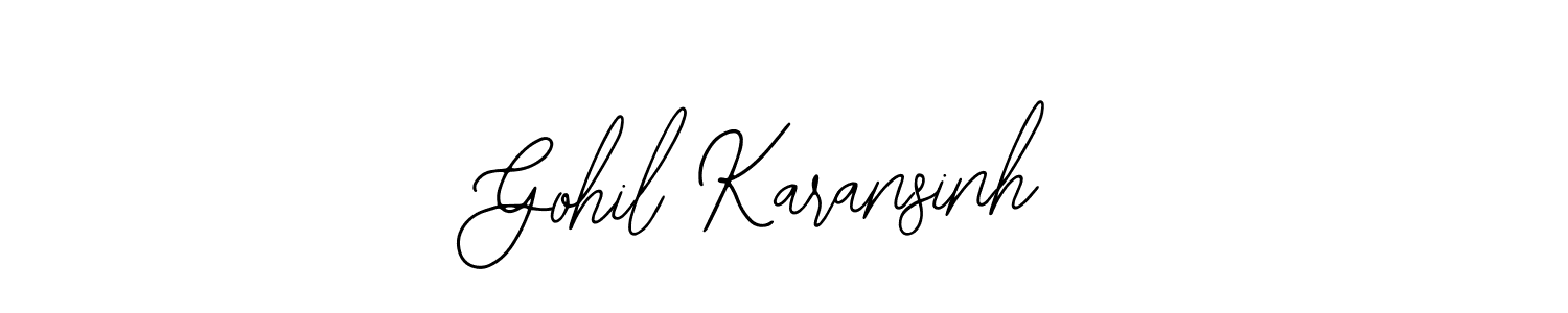 You should practise on your own different ways (Bearetta-2O07w) to write your name (Gohil Karansinh) in signature. don't let someone else do it for you. Gohil Karansinh signature style 12 images and pictures png