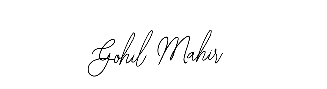 Similarly Bearetta-2O07w is the best handwritten signature design. Signature creator online .You can use it as an online autograph creator for name Gohil Mahir. Gohil Mahir signature style 12 images and pictures png