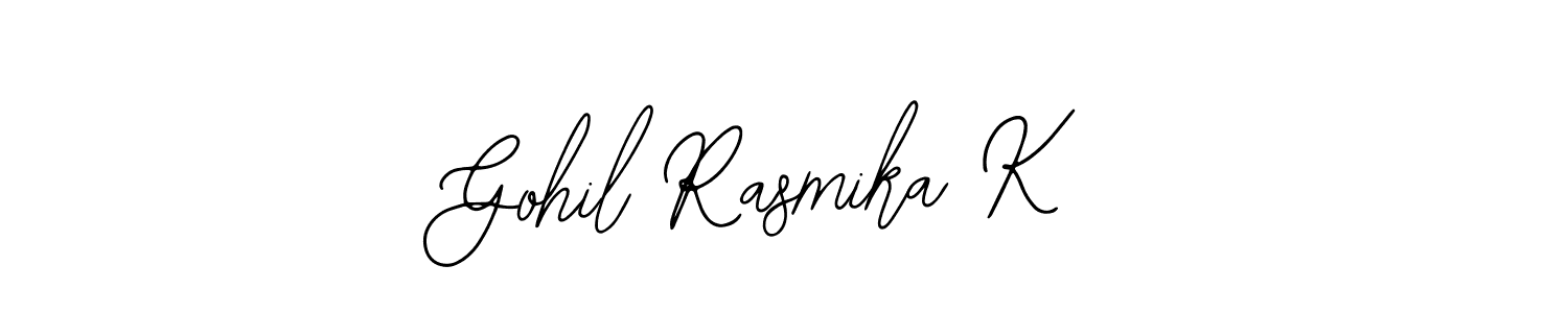 How to make Gohil Rasmika K name signature. Use Bearetta-2O07w style for creating short signs online. This is the latest handwritten sign. Gohil Rasmika K signature style 12 images and pictures png