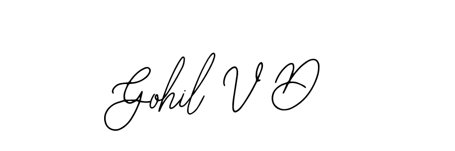 Use a signature maker to create a handwritten signature online. With this signature software, you can design (Bearetta-2O07w) your own signature for name Gohil V D. Gohil V D signature style 12 images and pictures png