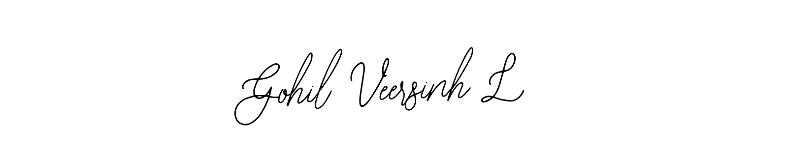 if you are searching for the best signature style for your name Gohil Veersinh L. so please give up your signature search. here we have designed multiple signature styles  using Bearetta-2O07w. Gohil Veersinh L signature style 12 images and pictures png