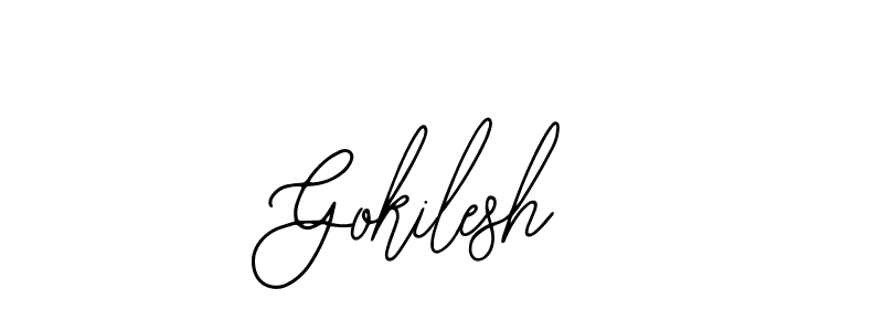 You should practise on your own different ways (Bearetta-2O07w) to write your name (Gokilesh) in signature. don't let someone else do it for you. Gokilesh signature style 12 images and pictures png