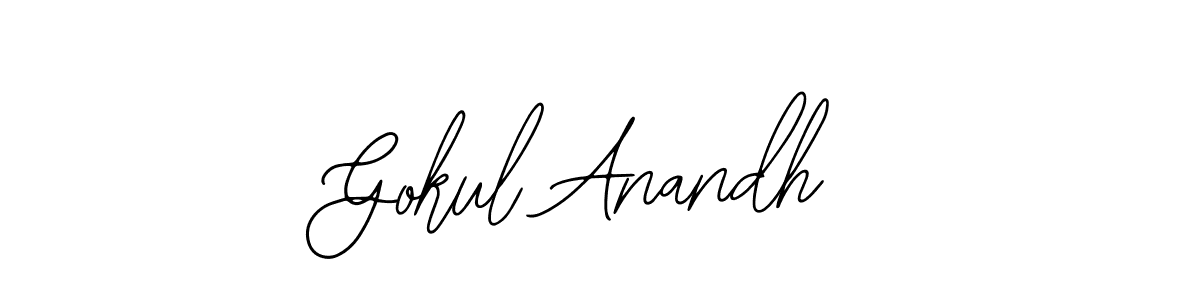 The best way (Bearetta-2O07w) to make a short signature is to pick only two or three words in your name. The name Gokul Anandh include a total of six letters. For converting this name. Gokul Anandh signature style 12 images and pictures png