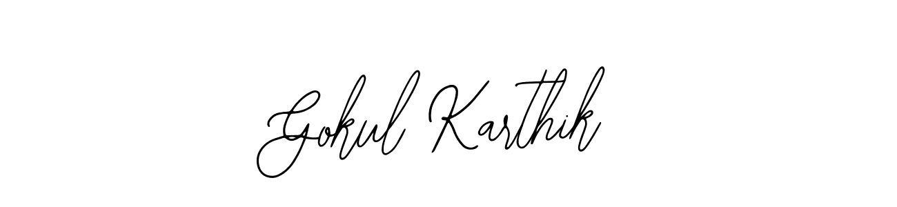 Use a signature maker to create a handwritten signature online. With this signature software, you can design (Bearetta-2O07w) your own signature for name Gokul Karthik. Gokul Karthik signature style 12 images and pictures png