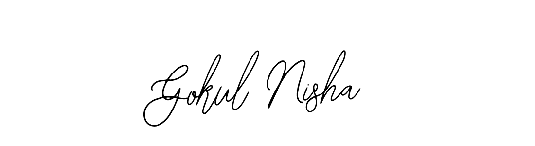 Use a signature maker to create a handwritten signature online. With this signature software, you can design (Bearetta-2O07w) your own signature for name Gokul Nisha. Gokul Nisha signature style 12 images and pictures png