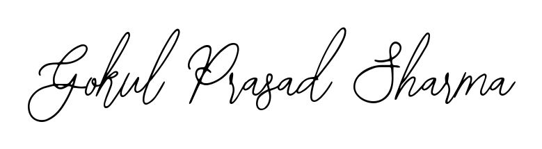 You can use this online signature creator to create a handwritten signature for the name Gokul Prasad Sharma. This is the best online autograph maker. Gokul Prasad Sharma signature style 12 images and pictures png