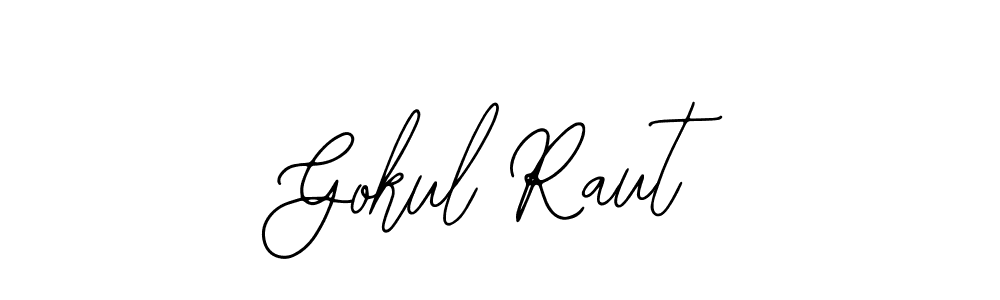 You should practise on your own different ways (Bearetta-2O07w) to write your name (Gokul Raut) in signature. don't let someone else do it for you. Gokul Raut signature style 12 images and pictures png