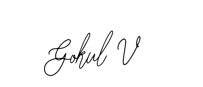 Use a signature maker to create a handwritten signature online. With this signature software, you can design (Bearetta-2O07w) your own signature for name Gokul V. Gokul V signature style 12 images and pictures png
