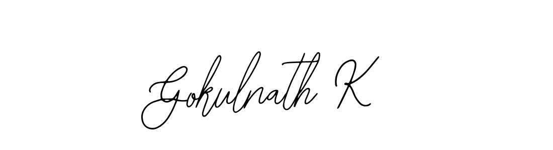 The best way (Bearetta-2O07w) to make a short signature is to pick only two or three words in your name. The name Gokulnath K include a total of six letters. For converting this name. Gokulnath K signature style 12 images and pictures png