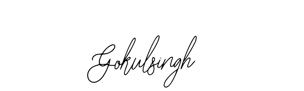 How to make Gokulsingh name signature. Use Bearetta-2O07w style for creating short signs online. This is the latest handwritten sign. Gokulsingh signature style 12 images and pictures png