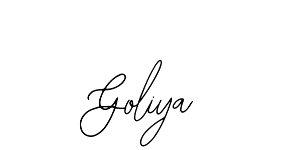 How to make Goliya name signature. Use Bearetta-2O07w style for creating short signs online. This is the latest handwritten sign. Goliya signature style 12 images and pictures png