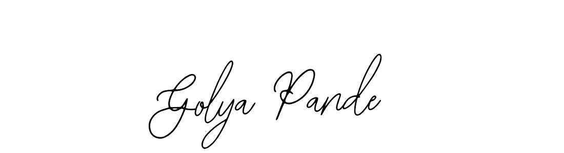 if you are searching for the best signature style for your name Golya Pande. so please give up your signature search. here we have designed multiple signature styles  using Bearetta-2O07w. Golya Pande signature style 12 images and pictures png