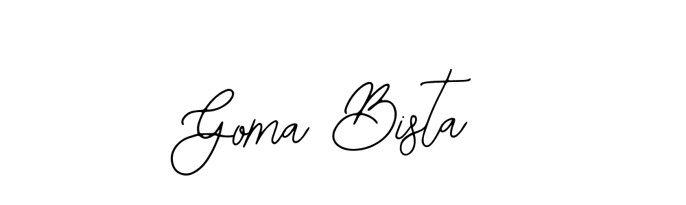Design your own signature with our free online signature maker. With this signature software, you can create a handwritten (Bearetta-2O07w) signature for name Goma Bista. Goma Bista signature style 12 images and pictures png
