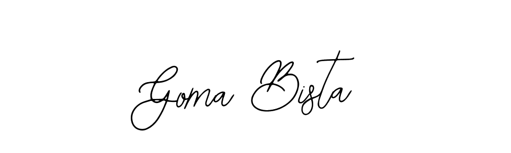 Design your own signature with our free online signature maker. With this signature software, you can create a handwritten (Bearetta-2O07w) signature for name Goma Bista. Goma Bista signature style 12 images and pictures png