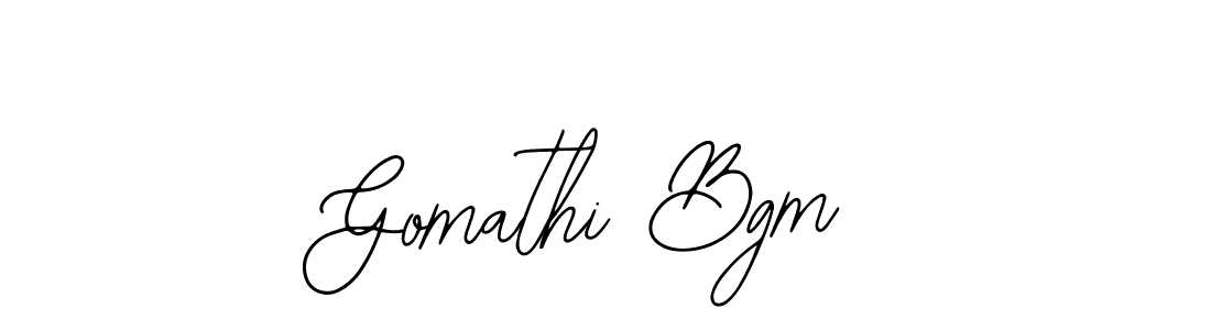 Use a signature maker to create a handwritten signature online. With this signature software, you can design (Bearetta-2O07w) your own signature for name Gomathi Bgm. Gomathi Bgm signature style 12 images and pictures png