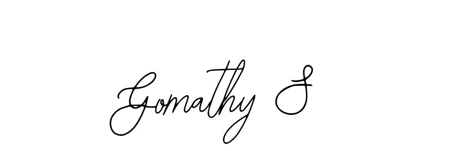 How to make Gomathy S name signature. Use Bearetta-2O07w style for creating short signs online. This is the latest handwritten sign. Gomathy S signature style 12 images and pictures png