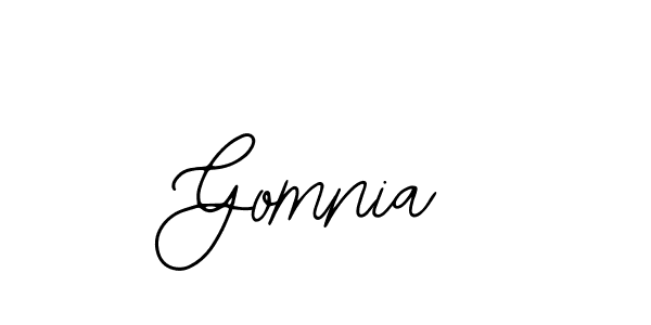 Use a signature maker to create a handwritten signature online. With this signature software, you can design (Bearetta-2O07w) your own signature for name Gomnia. Gomnia signature style 12 images and pictures png