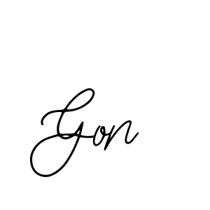 You should practise on your own different ways (Bearetta-2O07w) to write your name (Gon) in signature. don't let someone else do it for you. Gon signature style 12 images and pictures png