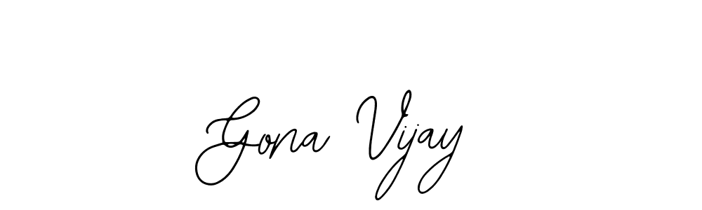 You should practise on your own different ways (Bearetta-2O07w) to write your name (Gona Vijay) in signature. don't let someone else do it for you. Gona Vijay signature style 12 images and pictures png