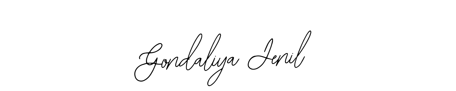 The best way (Bearetta-2O07w) to make a short signature is to pick only two or three words in your name. The name Gondaliya Jenil include a total of six letters. For converting this name. Gondaliya Jenil signature style 12 images and pictures png