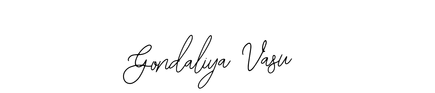 The best way (Bearetta-2O07w) to make a short signature is to pick only two or three words in your name. The name Gondaliya Vasu include a total of six letters. For converting this name. Gondaliya Vasu signature style 12 images and pictures png