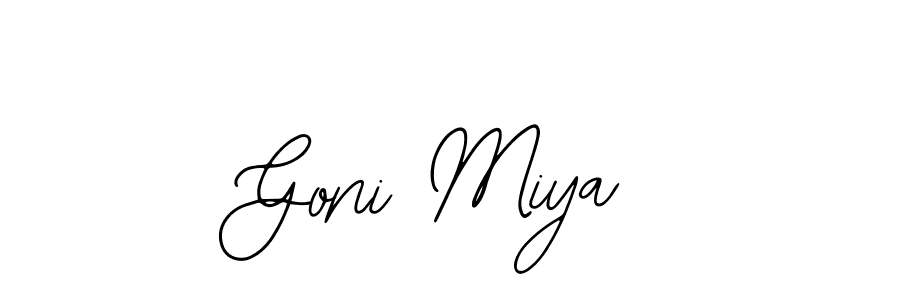 The best way (Bearetta-2O07w) to make a short signature is to pick only two or three words in your name. The name Goni Miya include a total of six letters. For converting this name. Goni Miya signature style 12 images and pictures png