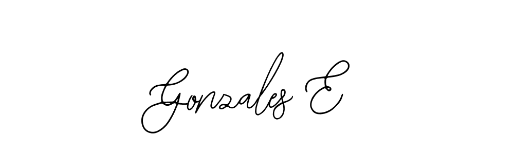 You should practise on your own different ways (Bearetta-2O07w) to write your name (Gonzales E) in signature. don't let someone else do it for you. Gonzales E signature style 12 images and pictures png