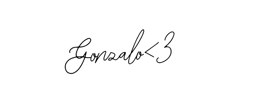 Design your own signature with our free online signature maker. With this signature software, you can create a handwritten (Bearetta-2O07w) signature for name Gonzalo<3. Gonzalo<3 signature style 12 images and pictures png