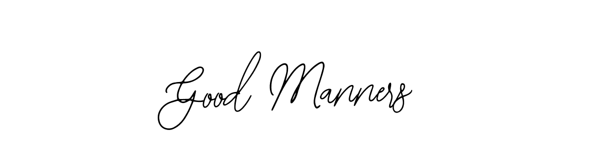 How to make Good Manners name signature. Use Bearetta-2O07w style for creating short signs online. This is the latest handwritten sign. Good Manners signature style 12 images and pictures png