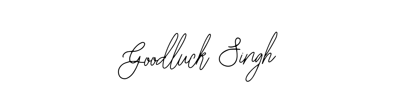 Also You can easily find your signature by using the search form. We will create Goodluck Singh name handwritten signature images for you free of cost using Bearetta-2O07w sign style. Goodluck Singh signature style 12 images and pictures png