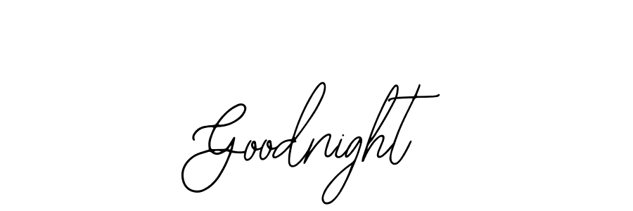 Use a signature maker to create a handwritten signature online. With this signature software, you can design (Bearetta-2O07w) your own signature for name Goodnight. Goodnight signature style 12 images and pictures png