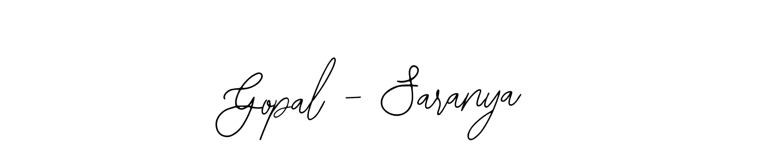 Make a beautiful signature design for name Gopal - Saranya. Use this online signature maker to create a handwritten signature for free. Gopal - Saranya signature style 12 images and pictures png