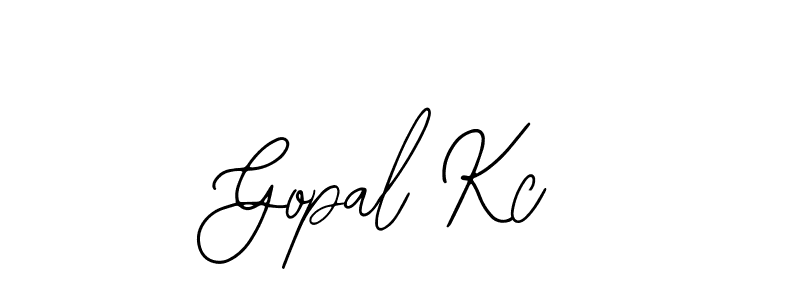 How to make Gopal Kc name signature. Use Bearetta-2O07w style for creating short signs online. This is the latest handwritten sign. Gopal Kc signature style 12 images and pictures png