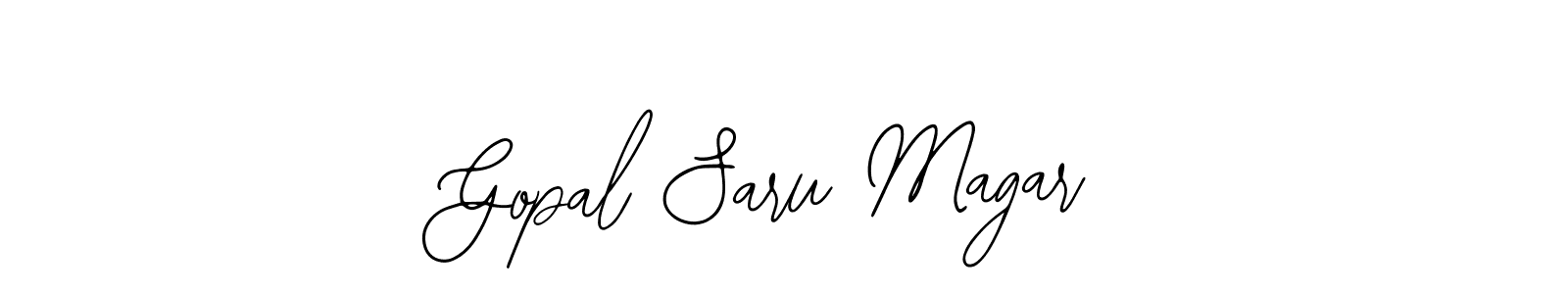 How to make Gopal Saru Magar name signature. Use Bearetta-2O07w style for creating short signs online. This is the latest handwritten sign. Gopal Saru Magar signature style 12 images and pictures png