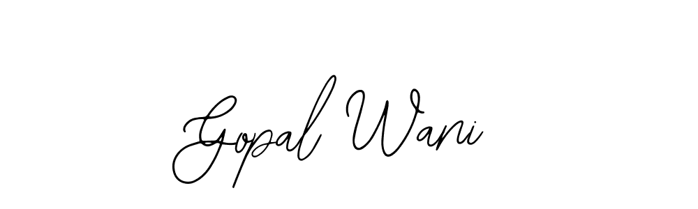 Also You can easily find your signature by using the search form. We will create Gopal Wani name handwritten signature images for you free of cost using Bearetta-2O07w sign style. Gopal Wani signature style 12 images and pictures png