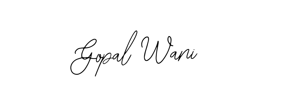 Design your own signature with our free online signature maker. With this signature software, you can create a handwritten (Bearetta-2O07w) signature for name Gopal Wani. Gopal Wani signature style 12 images and pictures png