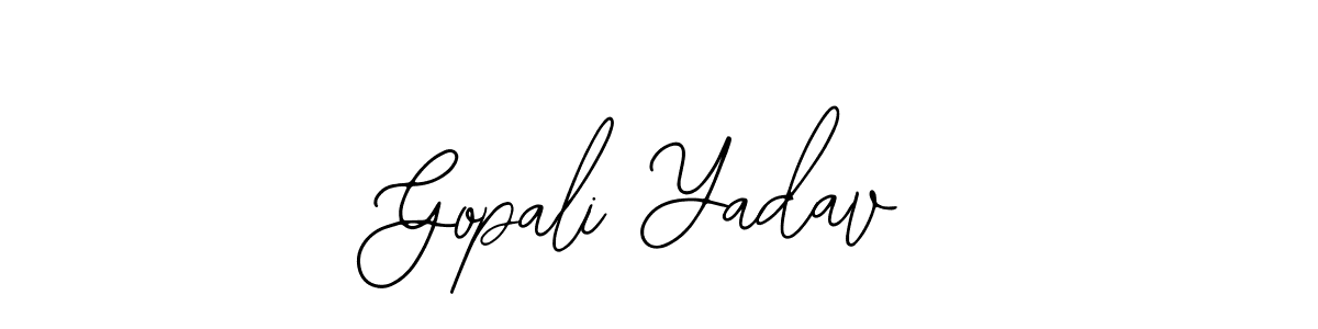 How to make Gopali Yadav name signature. Use Bearetta-2O07w style for creating short signs online. This is the latest handwritten sign. Gopali Yadav signature style 12 images and pictures png