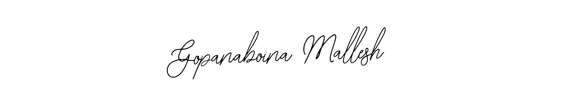 How to make Gopanaboina Mallesh name signature. Use Bearetta-2O07w style for creating short signs online. This is the latest handwritten sign. Gopanaboina Mallesh signature style 12 images and pictures png