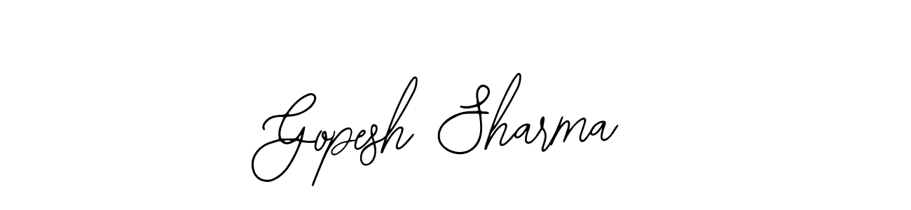 How to make Gopesh Sharma name signature. Use Bearetta-2O07w style for creating short signs online. This is the latest handwritten sign. Gopesh Sharma signature style 12 images and pictures png