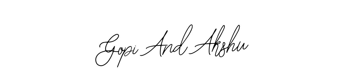 You can use this online signature creator to create a handwritten signature for the name Gopi And Akshu. This is the best online autograph maker. Gopi And Akshu signature style 12 images and pictures png