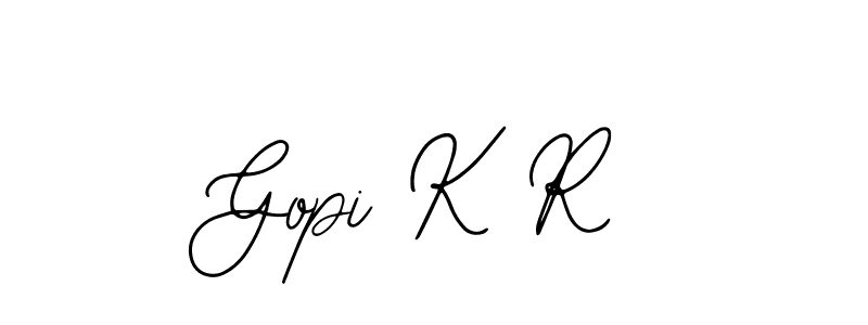 The best way (Bearetta-2O07w) to make a short signature is to pick only two or three words in your name. The name Gopi K R include a total of six letters. For converting this name. Gopi K R signature style 12 images and pictures png